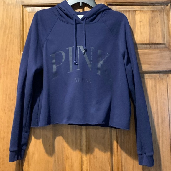 Women’s PINK navy blue crop sweatshirt - Two Available - Picture 1 of 1
